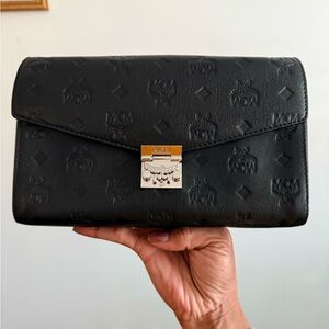 MCM Black Embossed Leather crossbody